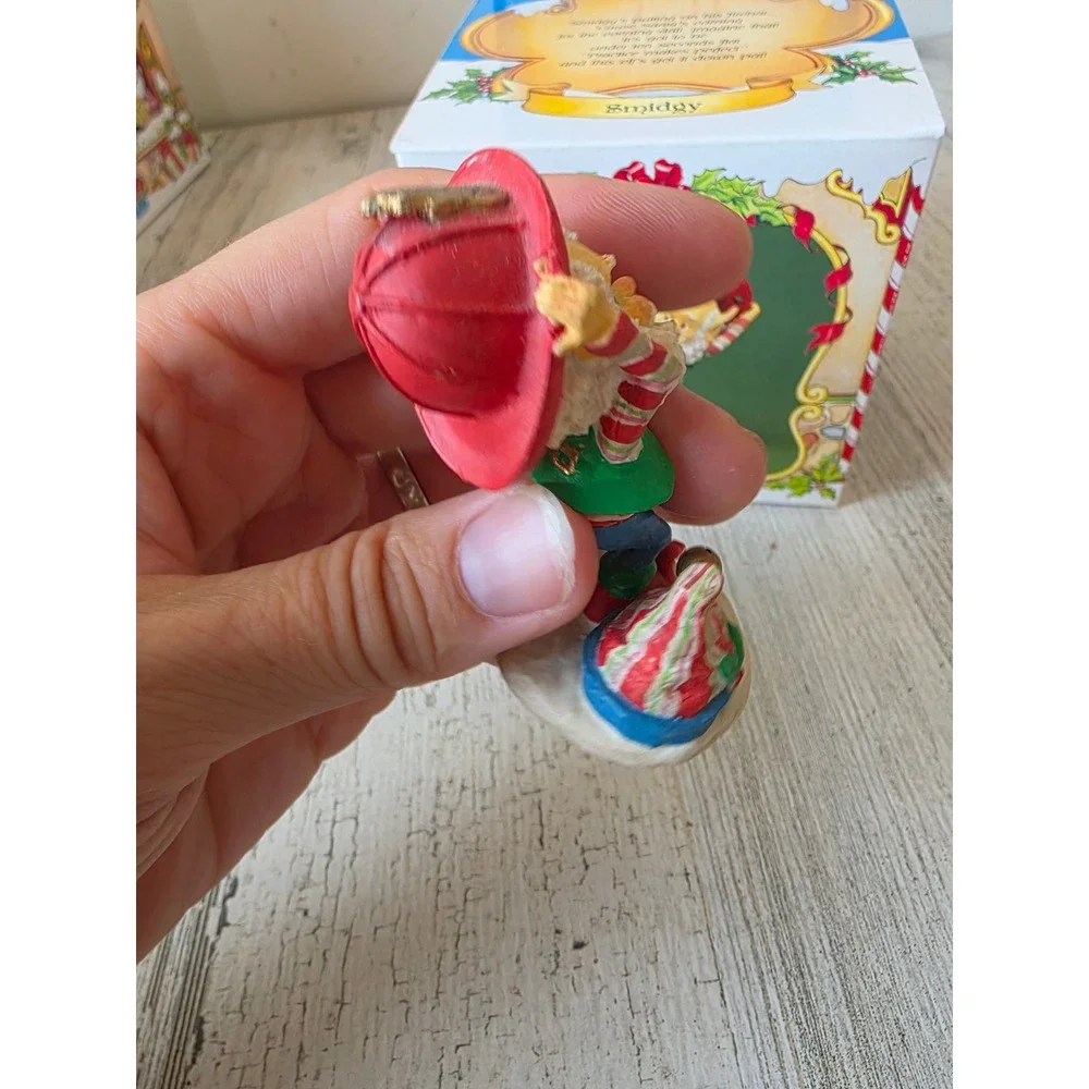Vintage enesco sandi ziminicki smidgy firefighter Santa elf North Pole village